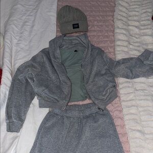 UGG Gray Beanie and Tracksuit Ensemble